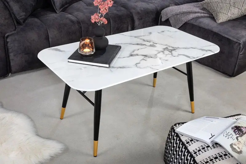 STOLIK KAWOWY PARIS OPTYKA BIAŁY MARMUR / 41883 / INVICTA INTERIOR