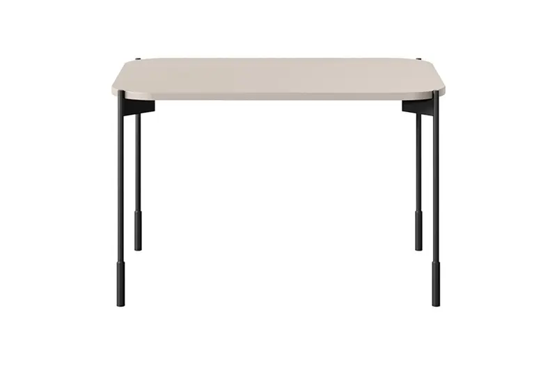 Stolik kawowy prostokątny Sonatia na metalowych nogach 70 cm - kaszmir