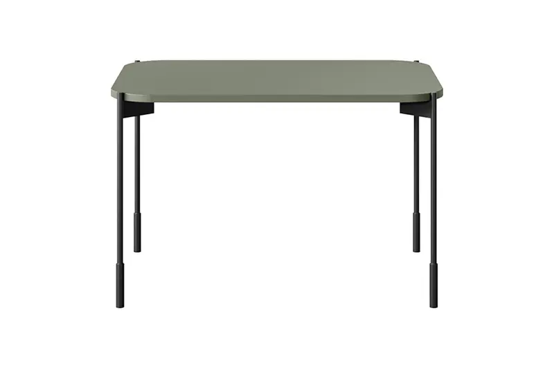 Stolik kawowy prostokątny Sonatia na metalowych nogach 70 cm - oliwka