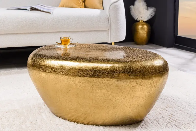 STOLIK KAWOWY STONE ZŁOTY 75 CM / 44852 / INVICTA INTERIOR