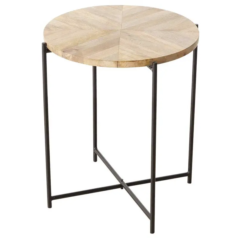 Stolik kawowy z blatem z drewna mango MANDI, Ø 46 cm