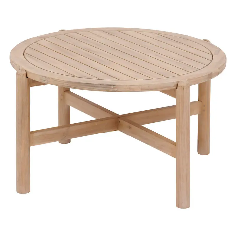 Stolik kawowy z drewna akacji DEONA, ogrodowy, Ø 80 cm