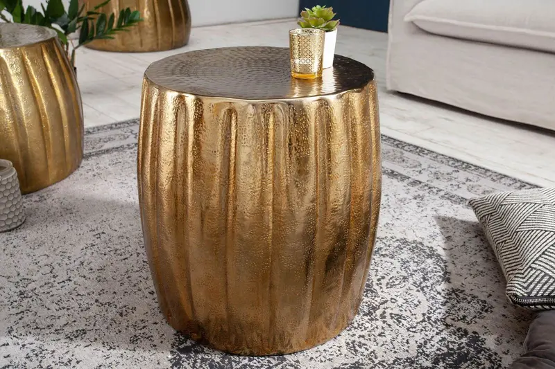 STOLIK KAWOWY ZŁOTY MARRAKESCH 42 CM / 40223 / INVICTA INTERIOR