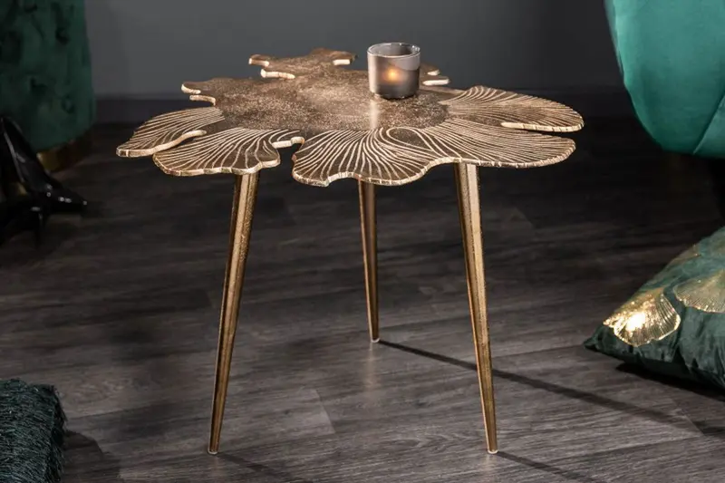 STOLIK LEAF 57 CM ZŁOTY / 40390 / INVICTA INTERIOR