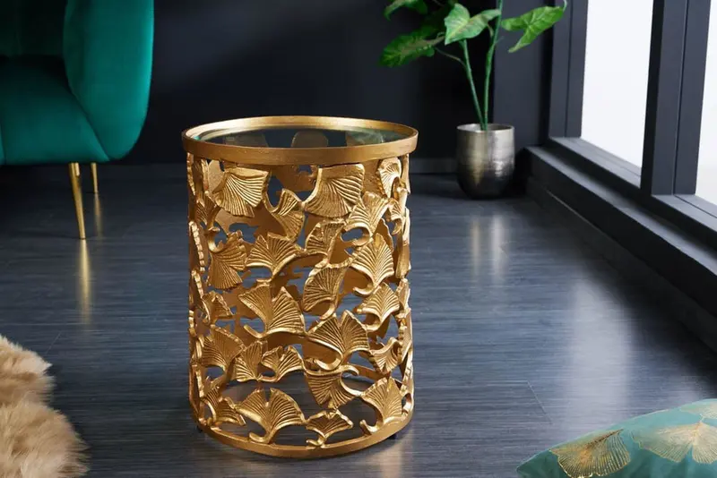 STOLIK LEAF ZŁOTY / 42034 / INVICTA INTERIOR