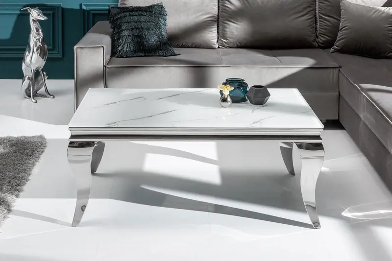 STOLIK MODERN BAROCK 100 CM OPTYKA MARMUR / 39998 / INVICTA INTERIOR