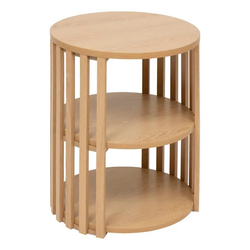 Stolik nocny, lamele, z półką SLAT, 48 cm
