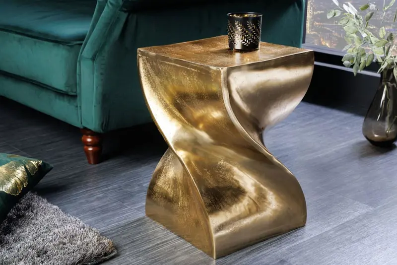 STOLIK TWIST ZŁOTY ALUMINIUM / 42005 / INVICTA INTERIOR