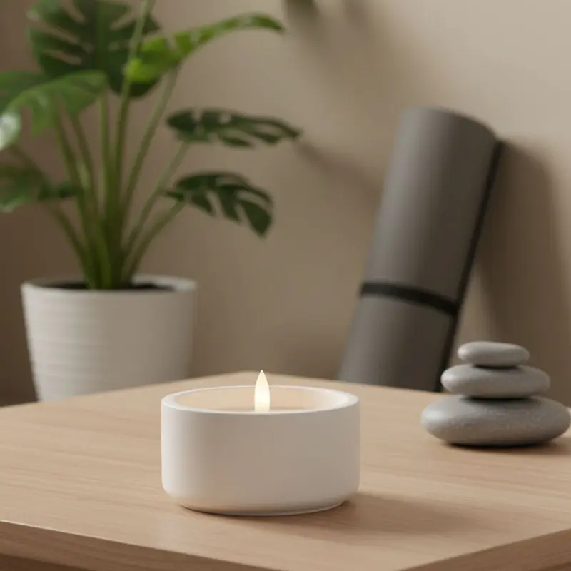 Świeca woskowa LED z płomieniem 3D, Ø 10 cm