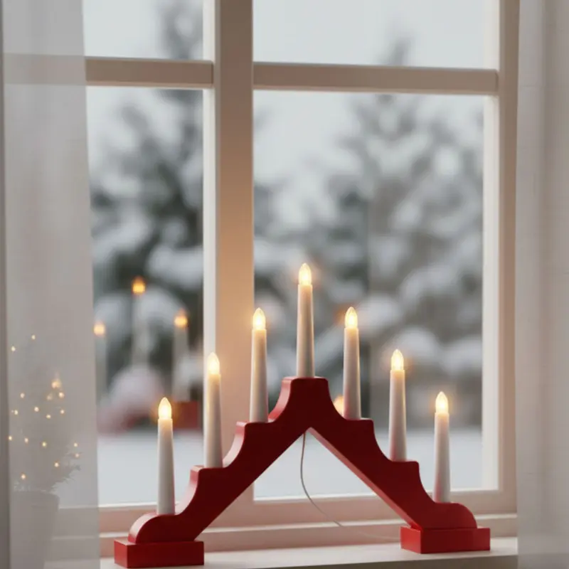 Świecznik adwentowy LED, 7 lampek, 29 cm