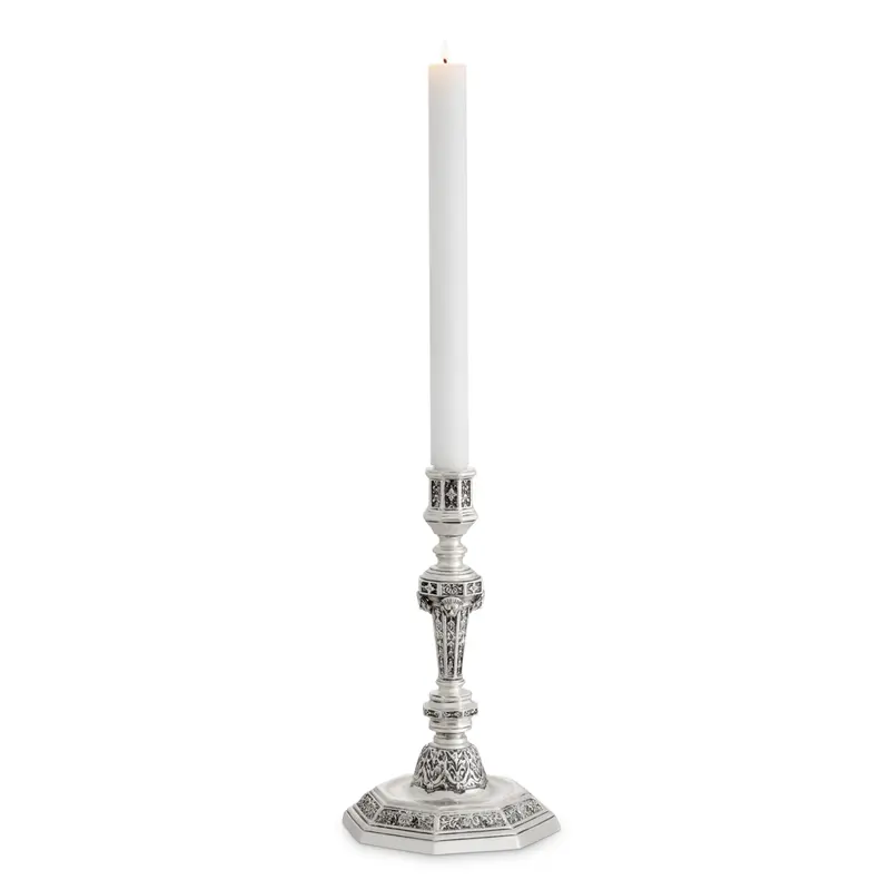 Świecznik Delavigne, wykończenie antique silver