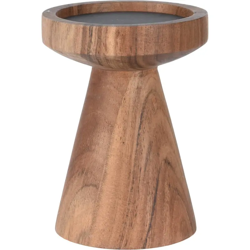 Świecznik drewniany, 13 cm, drewno akacjowe