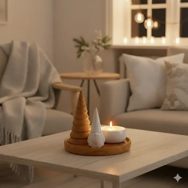 Świecznik na tealight AMIRA z choinką, Ø 13 cm