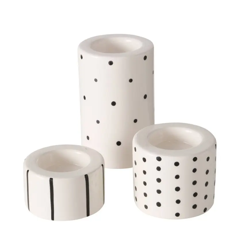 Świeczniki z kamionki Mercuries, tealight, 3 sztuki