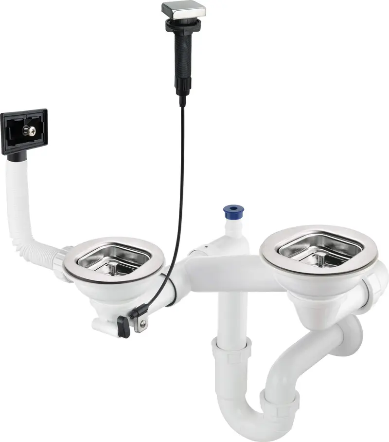 Syfon do zlewozmywaka stalowego 1.5- i 2-komorowego Stalowy