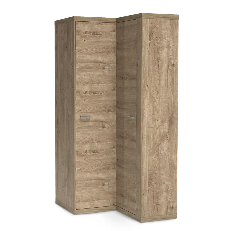 Szafa narożna 109x201 z pięcioma półkami w stylu boho | Korin