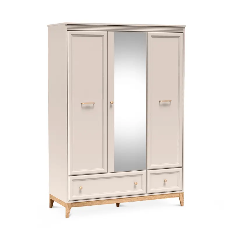 Szafa z lustrem 136x193 z 3 drzwiami w stylu modern classic | Serena
