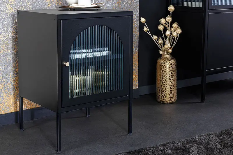 SZAFKA NOCNA PARIS CZARNA / 43329 / INVICTA INTERIOR