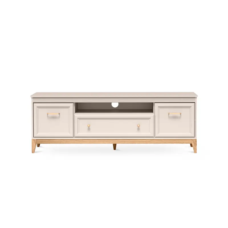 Szafka RTV 179x62 z frezowanymi frontami w stylu modern classic | Serena