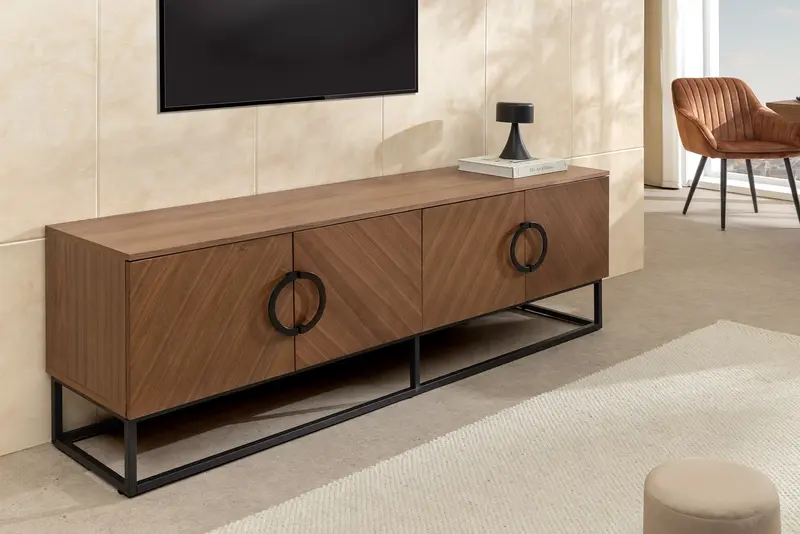 SZAFKA RTV GRANDEZZA 180 CM OPTYKA ORZECH / 46557 / INVICTA INTERIOR