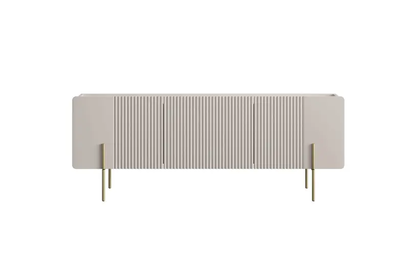 Szafka RTV Malmi 150 cm - kaszmir / crema bianca / złote nóżki