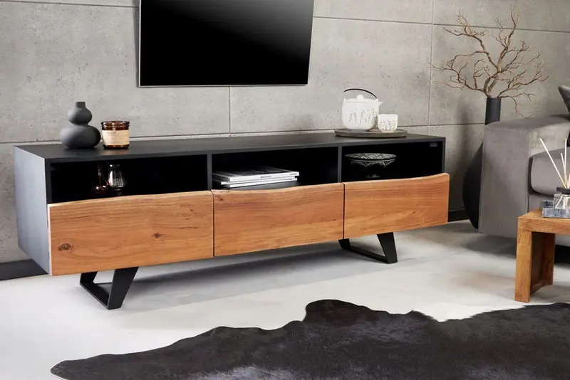 SZAFKA RTV ORGANIC ARTWORK AKACJA 140 CM / 43305 / INVICTA INTERIOR