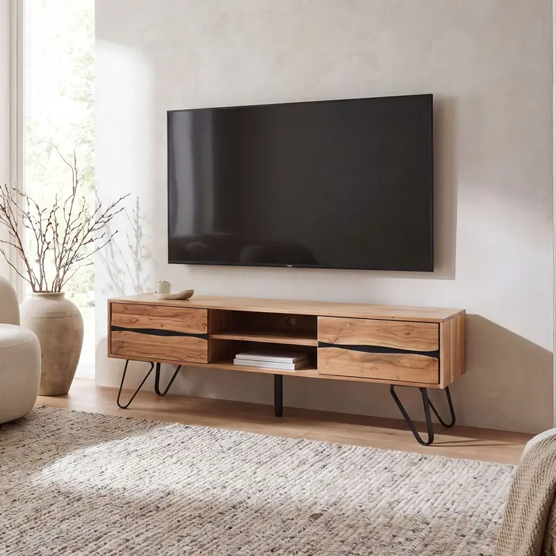 SZAFKA RTV WOHNLING 160 CM DREWNO LITE AKACJA / WL7.784