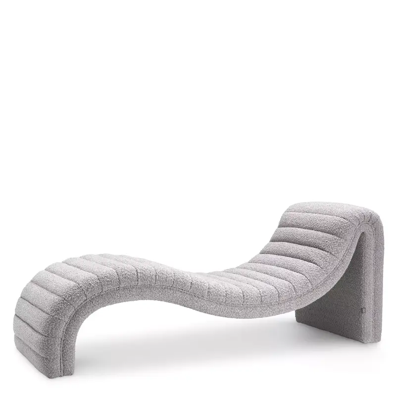 Szezlong Eichholtz Pioneer w tkaninie Bouclé grey