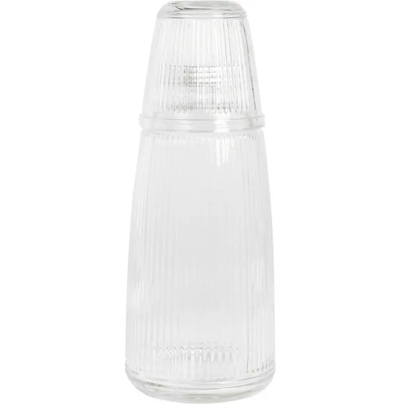 Szklana butelka z zakręcanym korkiem i szklanką, 1000 ml