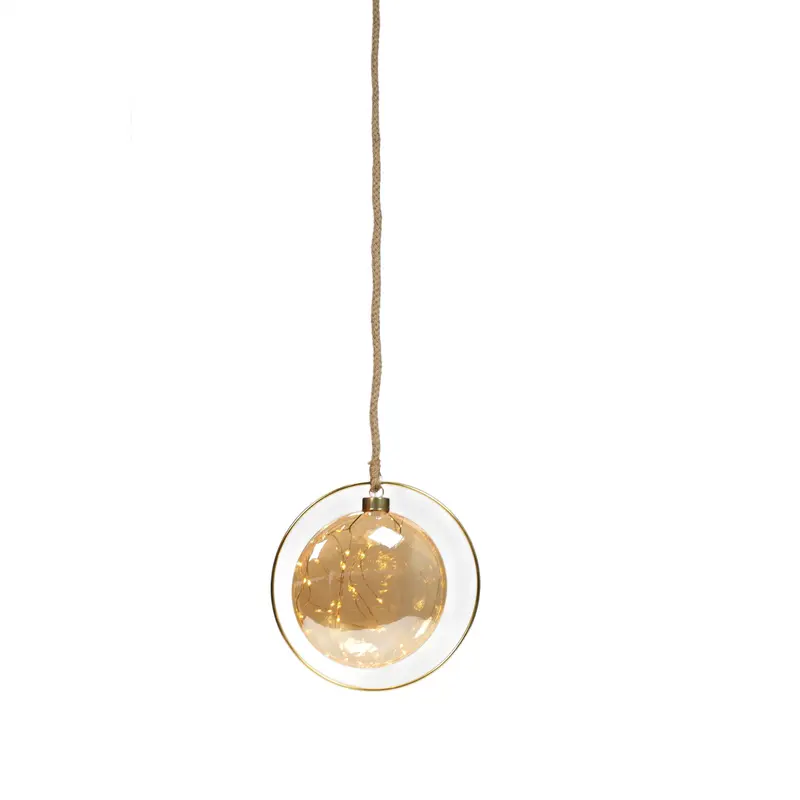 Szklana dekoracja świetlna LED z timerem, Ø 18 cm