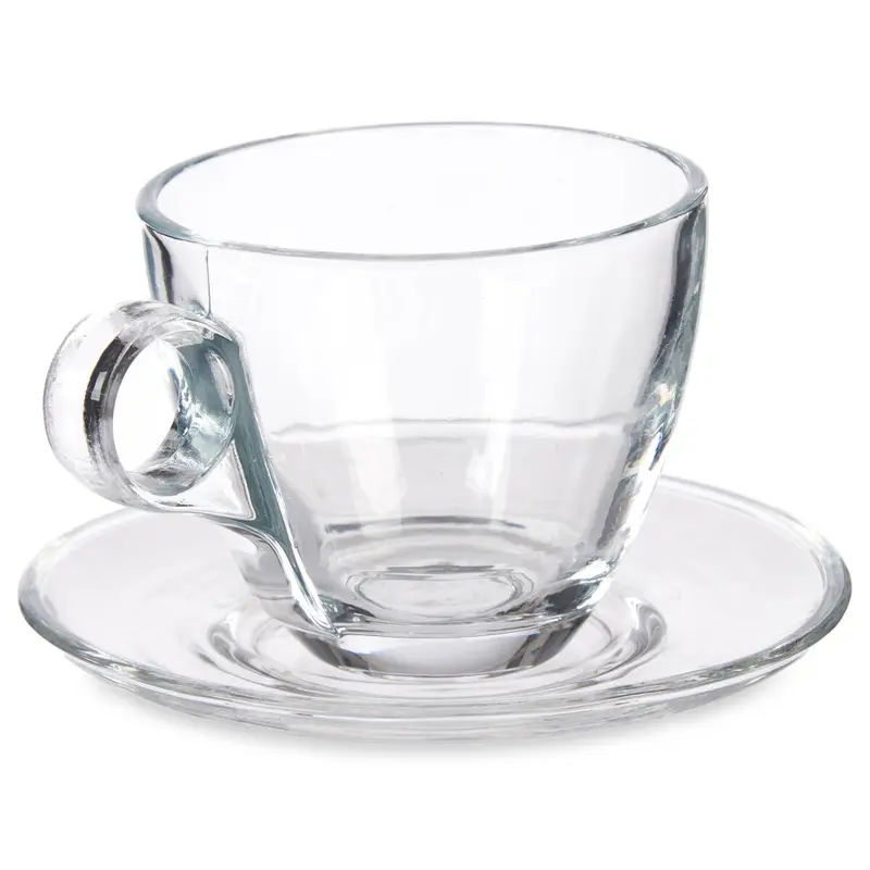 Szklana filiżanka do kawy ze spodkiem, 170 ml