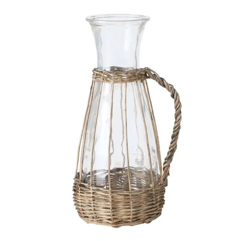 Szklana karafka Venuto, z wiklinowym uchwytem, 1100 ml