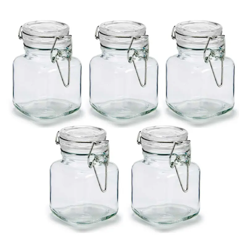 Szklane słoiczki na przyprawy, 5 sztuk, 90 ml