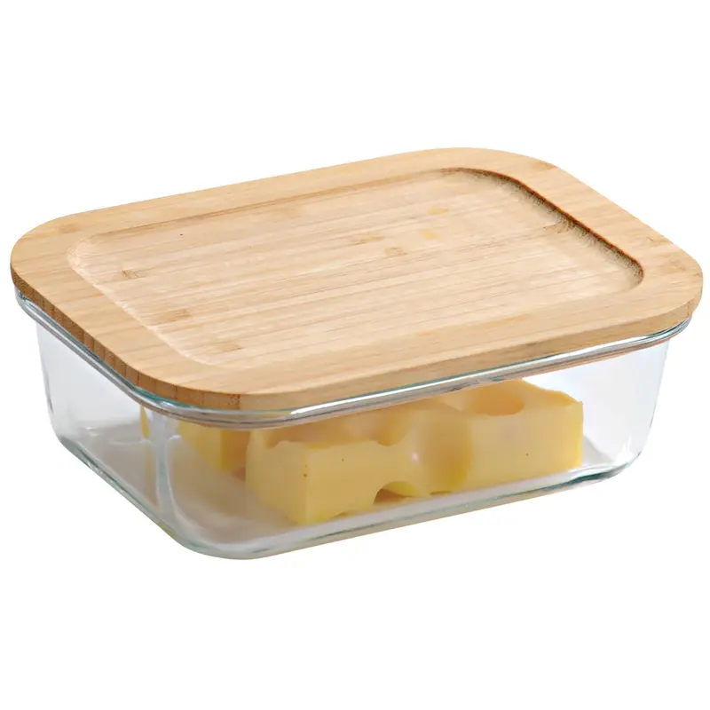 Szklany pojemnik do przechowywania, bambusowa, hermetyczna pokrywka, Kesper