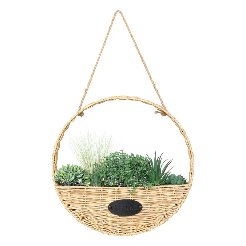 Sztuczna roślina wisząca w wiklinowym koszyku Ø40 cm
