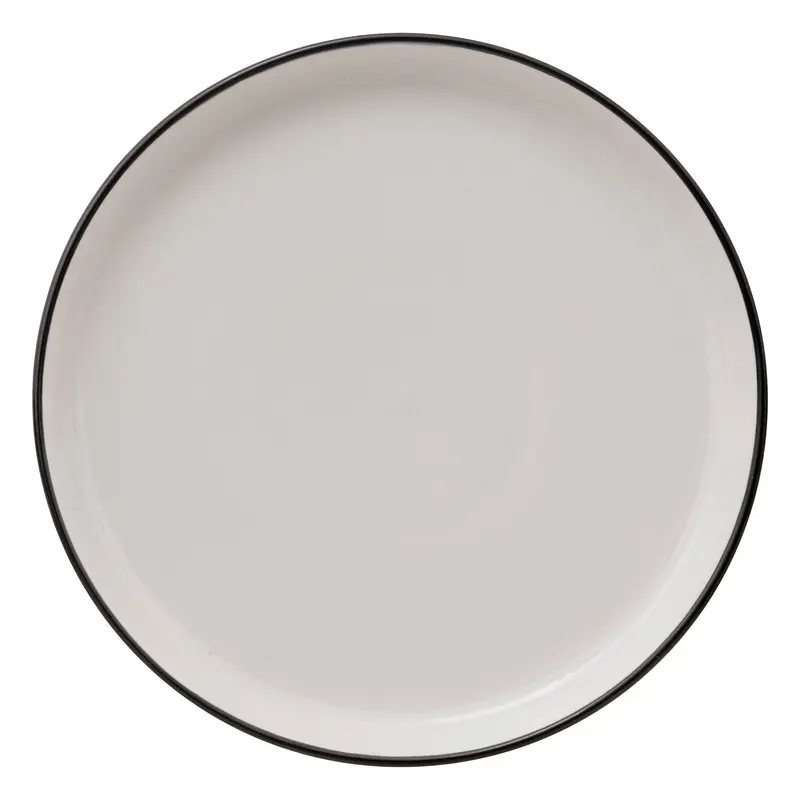 Talerz deserowy porcelanowy ALIX, czarna obwódka, Ø 20 cm