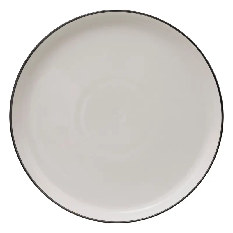 Talerz obiadowy porcelanowy ALIX, czarna obwódka, Ø 27 cm