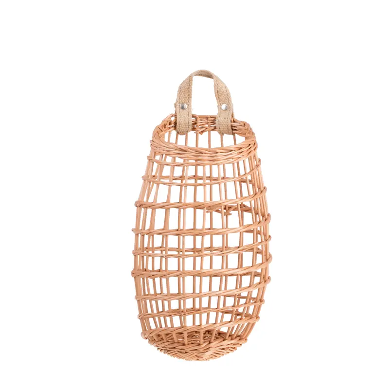 Talwin wicker display basket for fruits and vegetables with jute hanging handle TheWickerStories