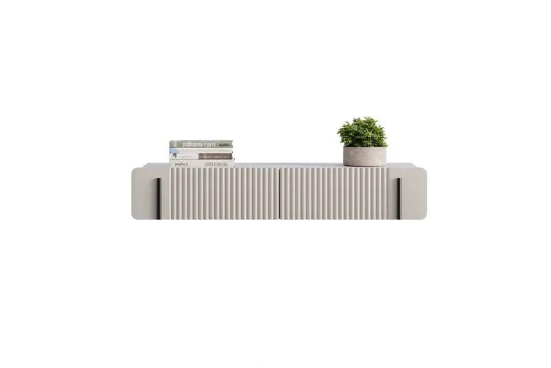 Toaletka Malmi 100 cm wisząca z szufladami - kaszmir / crema bianca / czarne elementy