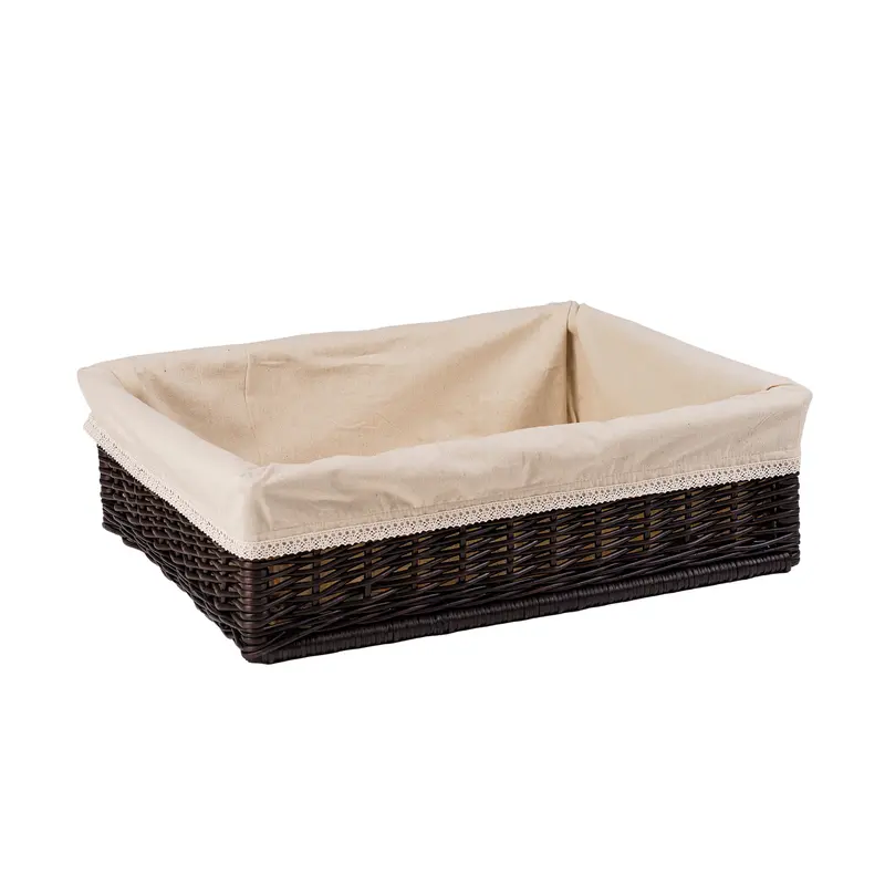 Toneria wicker crate, shelf and display basket, lined wicker storage/display basket TheWickerStories