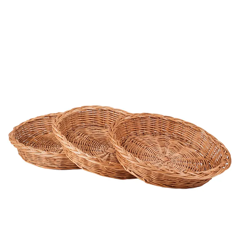Tormina round wicker tray, display basket, pastry basket, set of 3 TheWickerStories