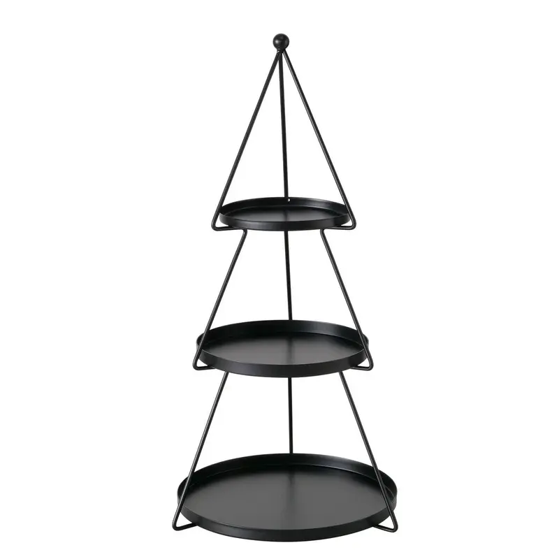 Trzypiętrowa patera dekoracyjna JOGAN w kształcie choinki, wys. 45 cm