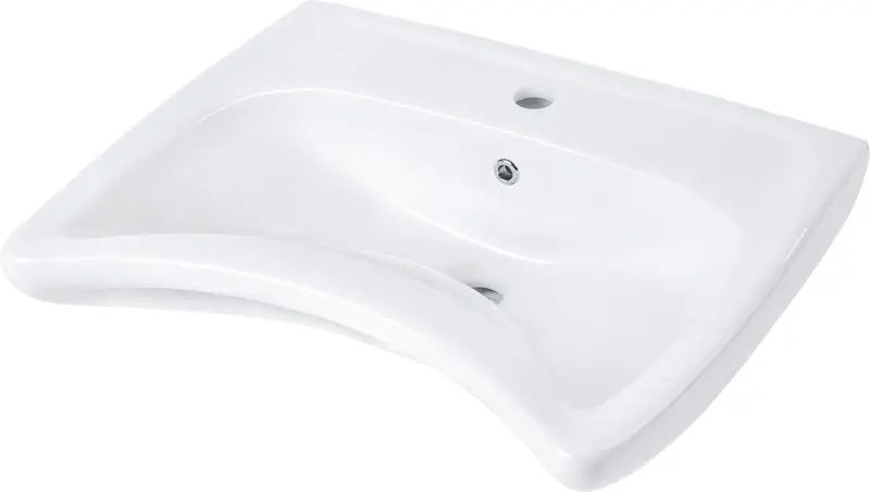 Umywalka ceramiczna ścienna z miejscem na baterię - dla osób z ograniczeniami ruchowymi Vital Biały