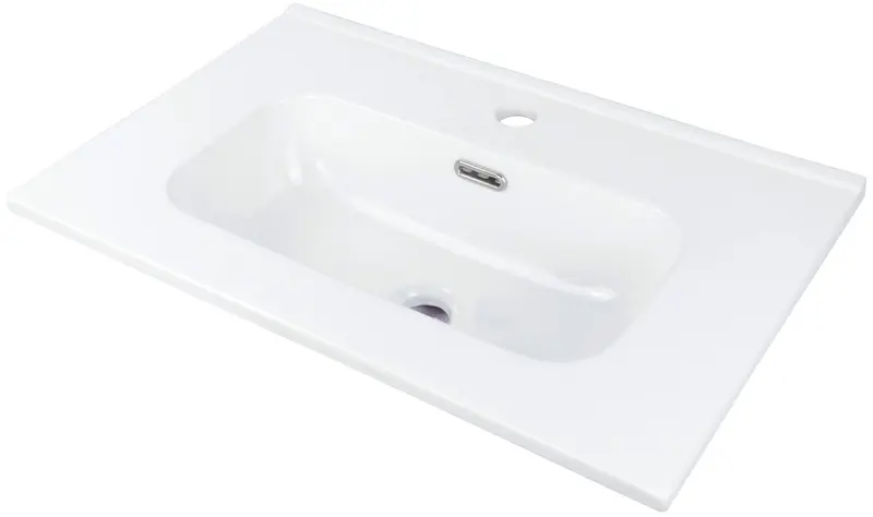Umywalka ceramiczna wpuszczana z miejscem na baterię - 60 cm Tubo Biały