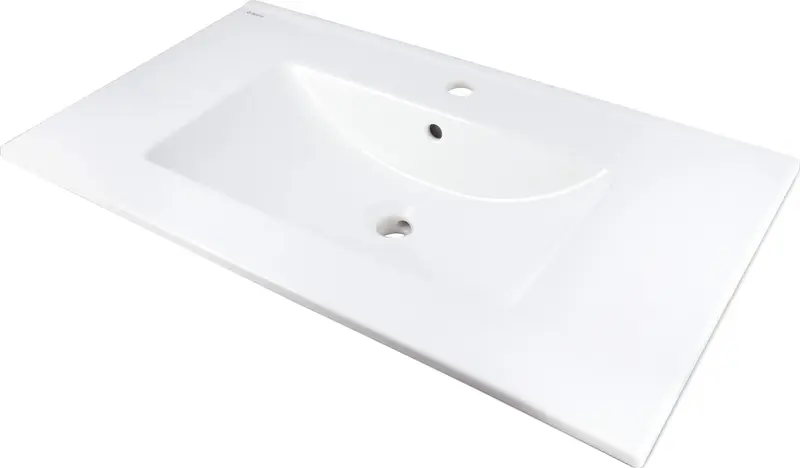 Umywalka ceramiczna wpuszczana z miejscem na baterię Tubo Biały