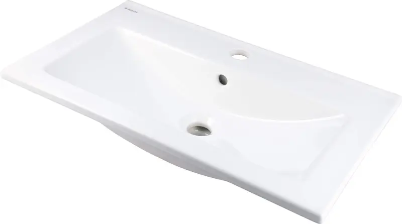 Umywalka ceramiczna wpuszczana z miejscem na baterię Tubo Biały
