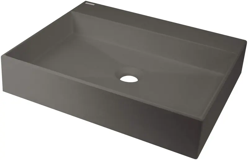 Umywalka granitowa nablatowa z miejscem na baterię - 500x400 mm Correo Antracyt