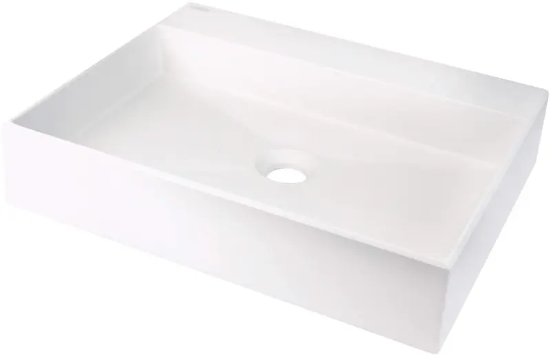 Umywalka granitowa nablatowa z miejscem na baterię - 500x400 mm Correo Biały Mat
