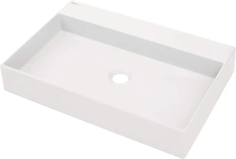 Umywalka granitowa nablatowa z miejscem na baterię - 60x40 cm Correo Biały Mat
