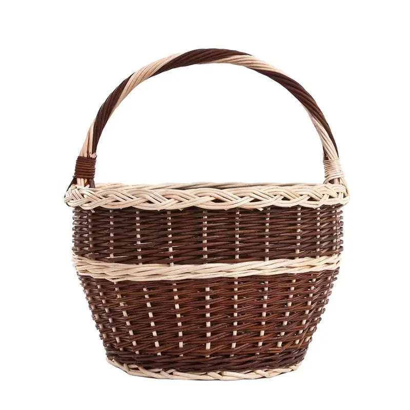Viforia wicker harvest and shopping basket with handle TheWickerStories